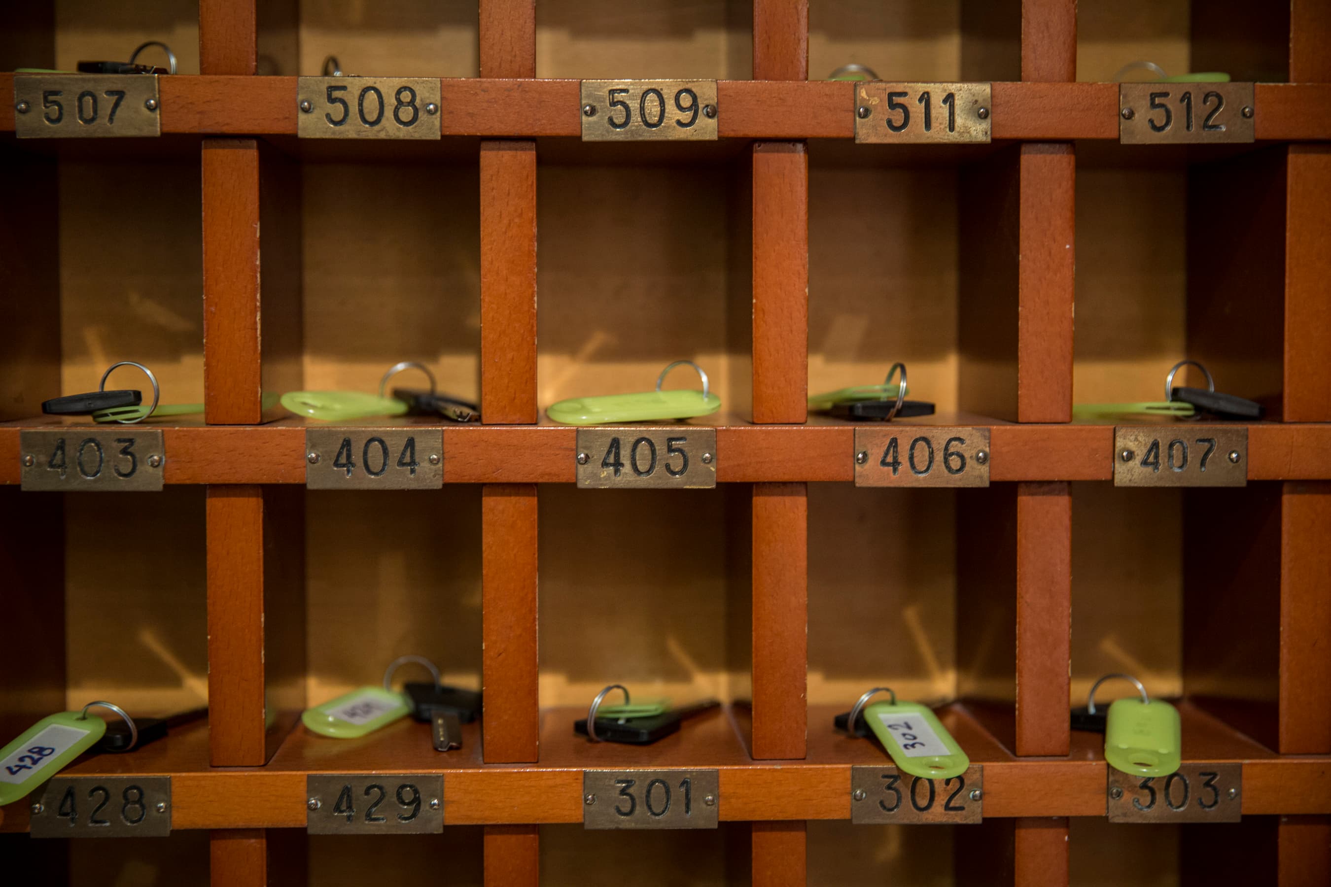 Room keys at the City Plaza Hotel