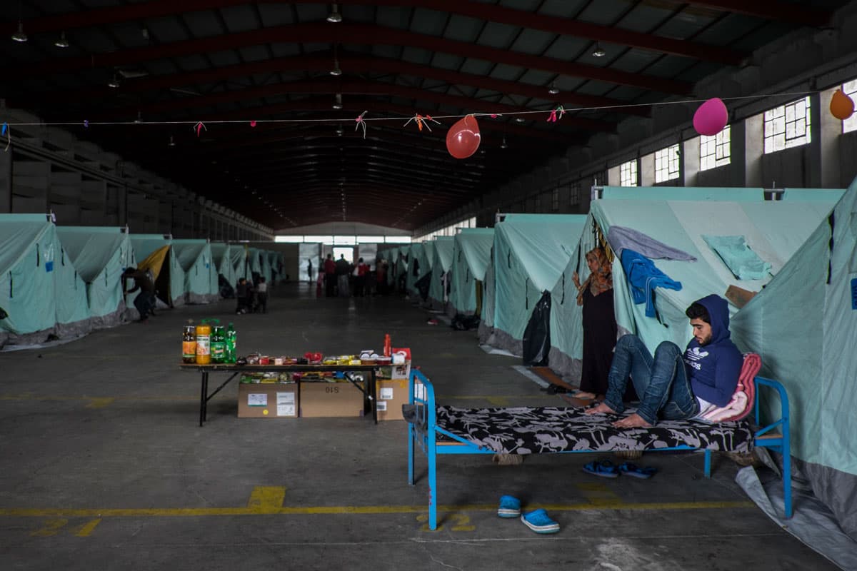 Oraikastro Camp, where many refugees were being moved during the evacuation of Idomeni.