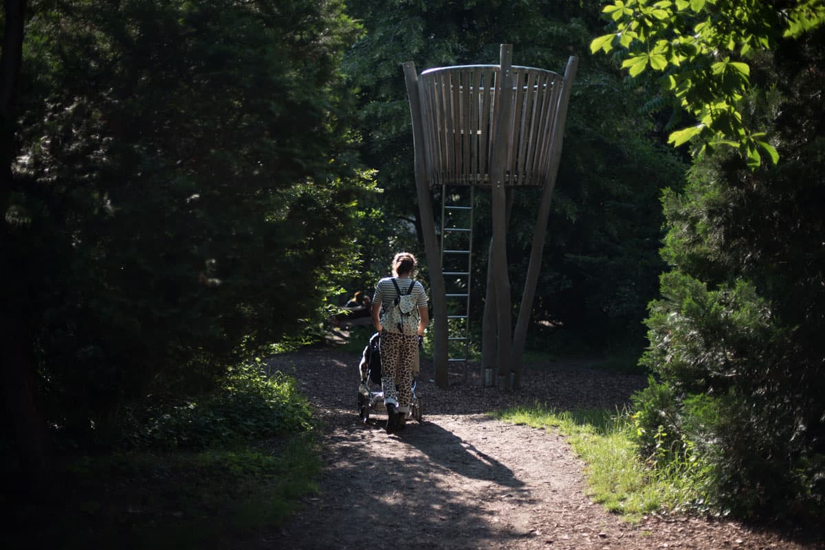 Towering graves have been replaced with jungle-gyms in Berlin’s Leise Park. Opened in 2011, the former cemetery is now a park and playground to a neighborhood that is known for it’s young, hip parents.