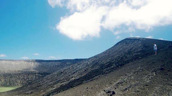The island formed after an eruption at the Hunga Tonga-Hunga Ha'apai volcano, a two hour boat ride from the island of Tonga.