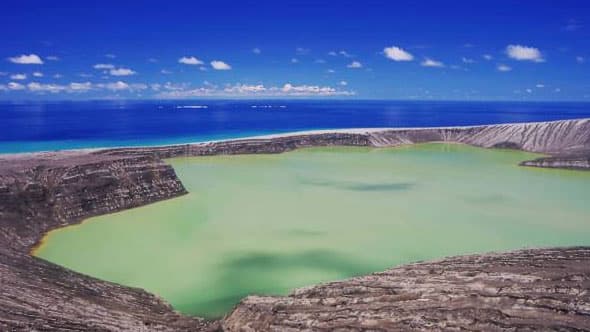 The island formed after an eruption at the Hunga Tonga-Hunga Ha'apai volcano, a two hour boat ride from the island of Tonga.