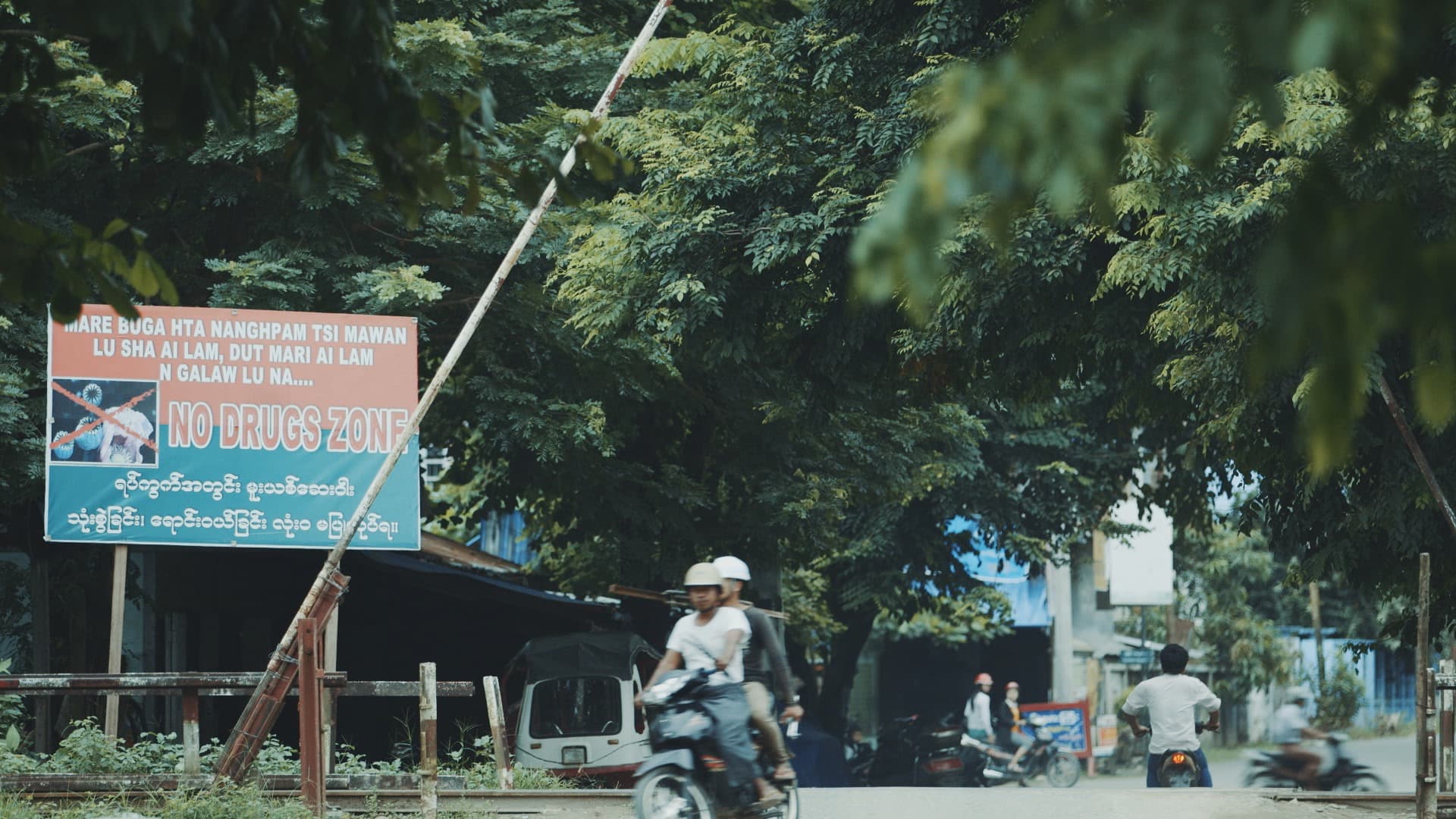 An extreme meth and heroin epidemic has given rise to anti-drug vigilante groups that post signs warning against meth and heroin use in Myanmar's northern city of Myitkyina. Harsh vigilante tactics have scared many drug dealers into the shadows. But the e