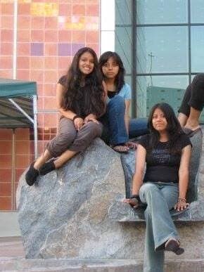 Laura López and her sisters in from the California Science Center.