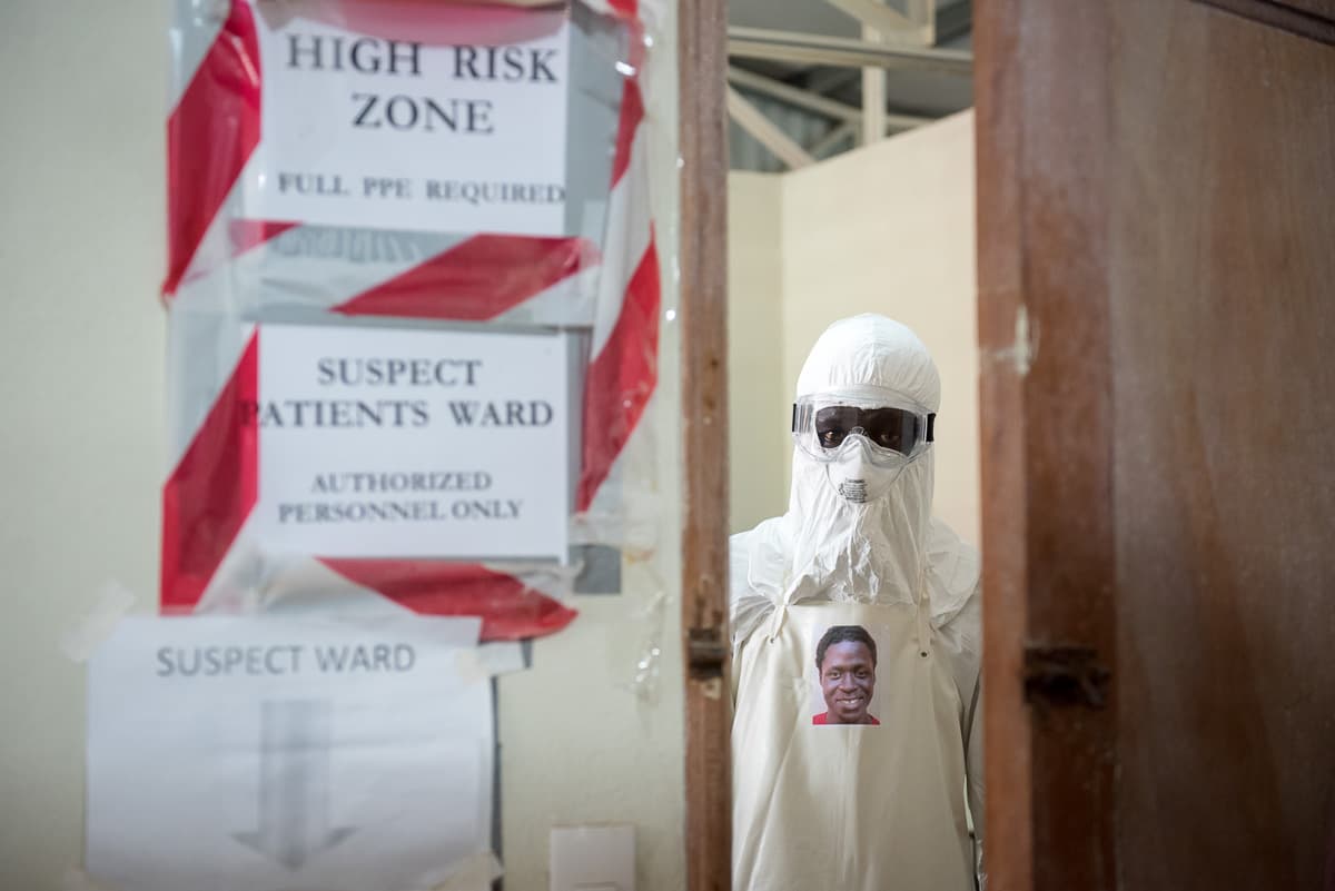 Morris Zolu, Hygienist, entering Red Zone.