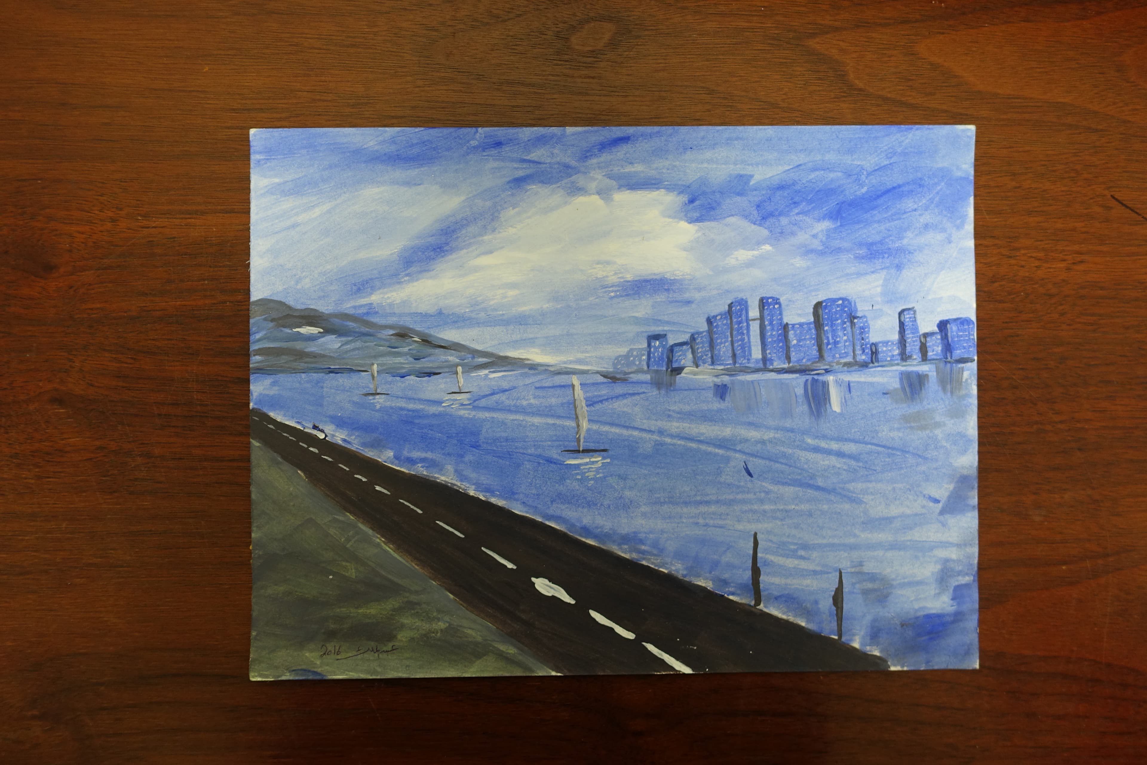 Untitled (Cityscape) by Abdulmalik al-Rahabi.