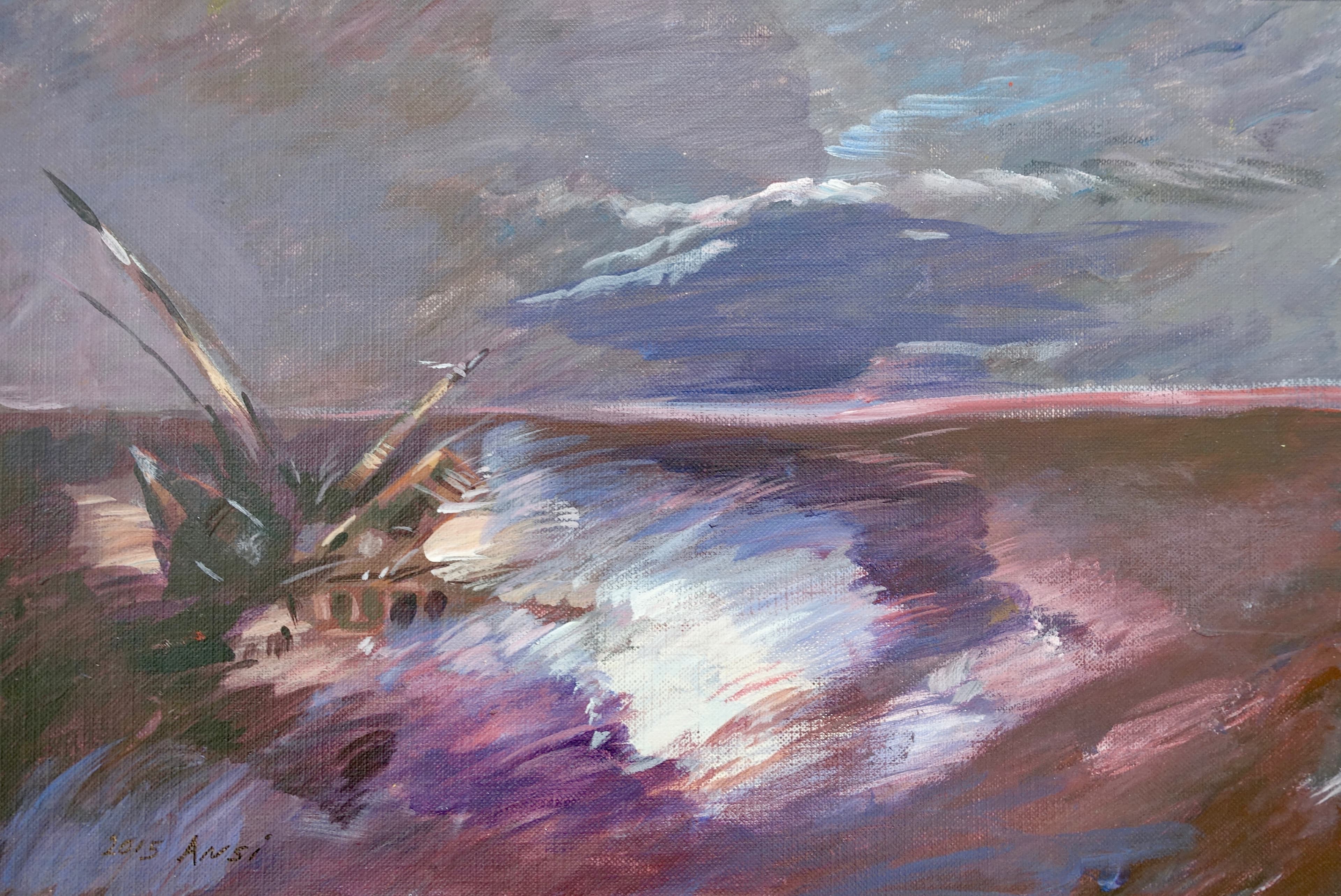 Untitled (Storm at Sea) by Muhammad Ansi.