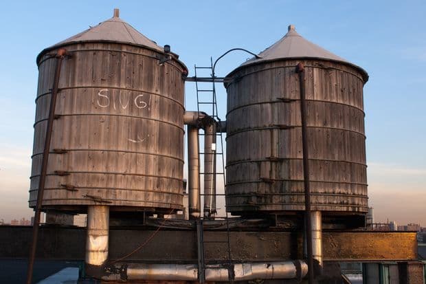 Two water towers in Dumbo