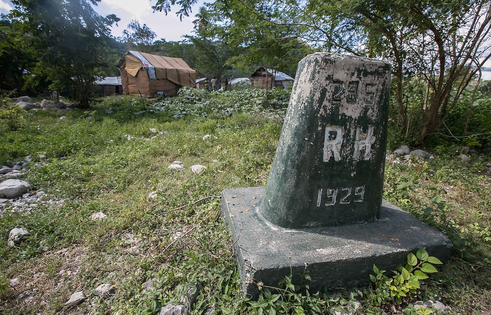 The border marker at Tete a l'Eau, Haiti.
