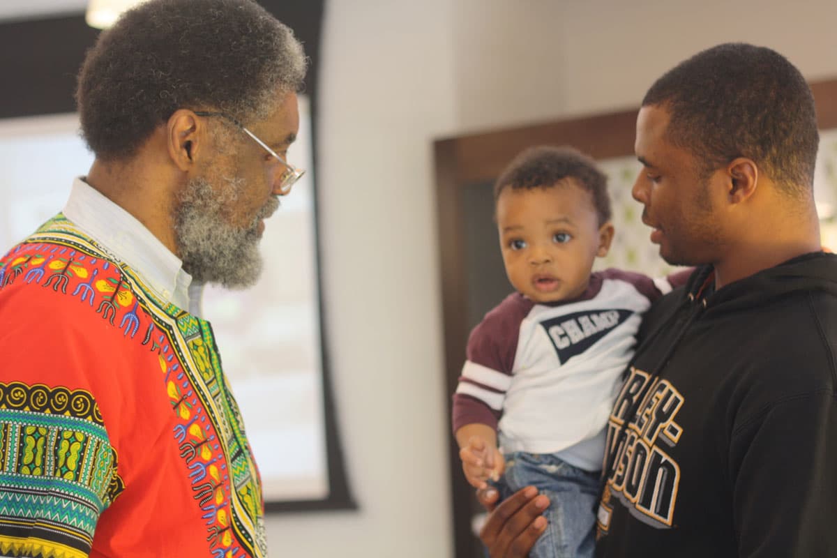 Brandon Ransom and his 10 month old.