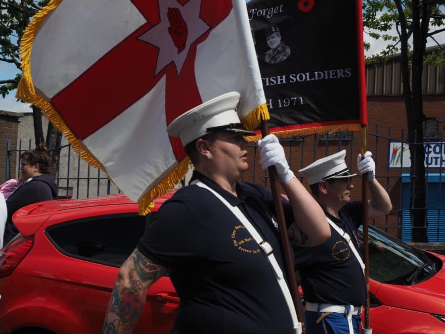 Clare Tate and fellow members of the Purple Star Band in Belfast.