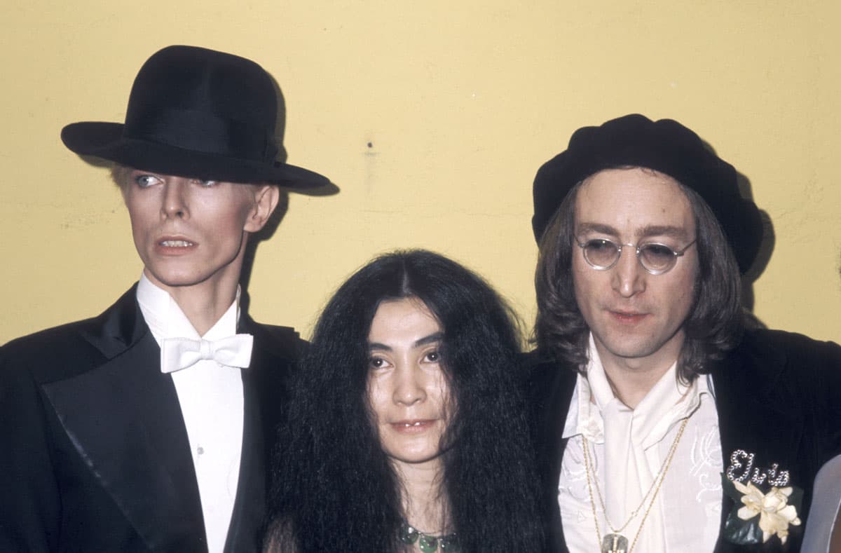 David Bowie, Yoko Ono and John Lennon and the 17th annual Grammy awards.
