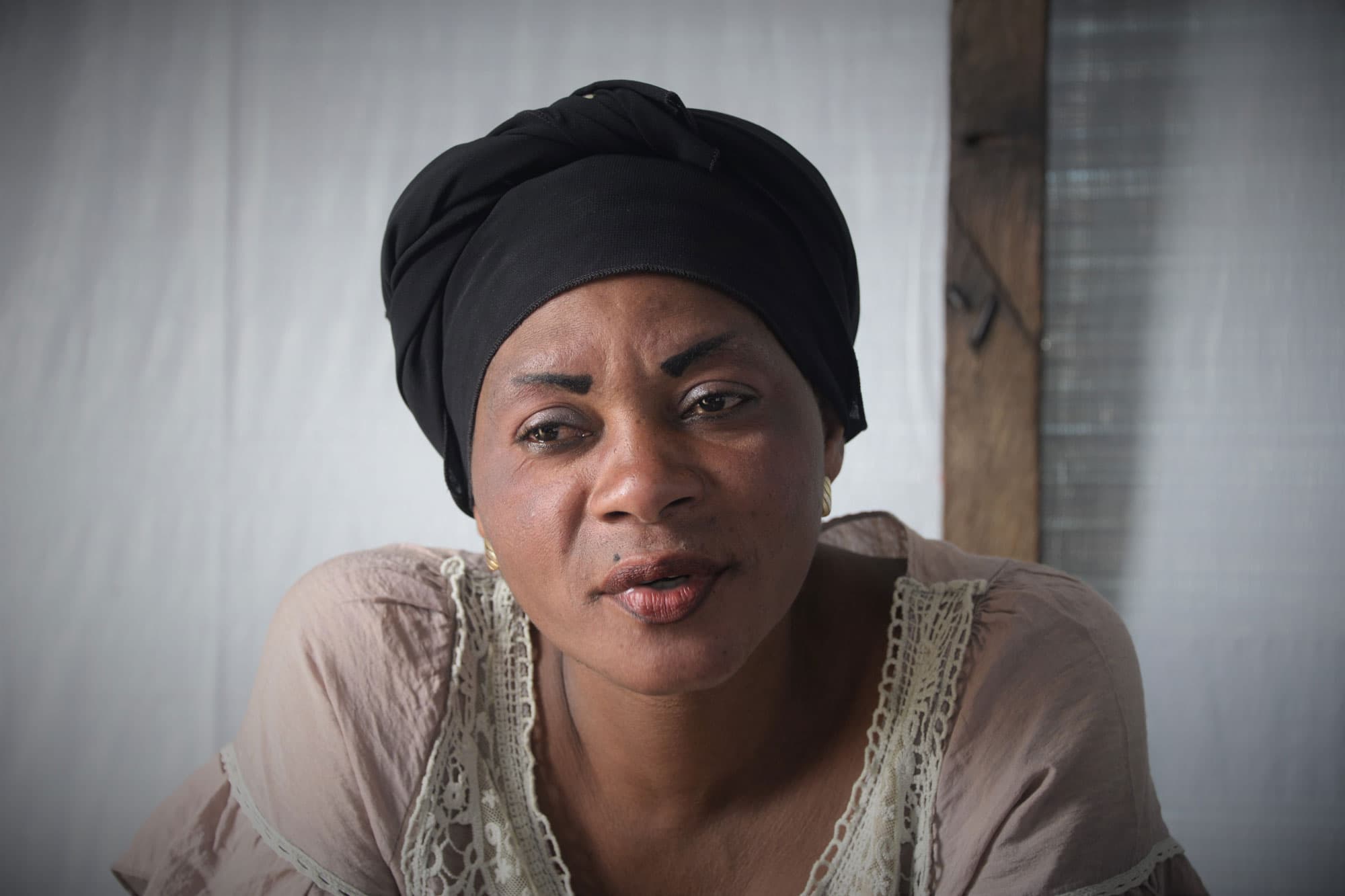 The is the secretary of the Bulengo IDP camp. “I used to be more beautiful, but the war stole my beauty,” she said.