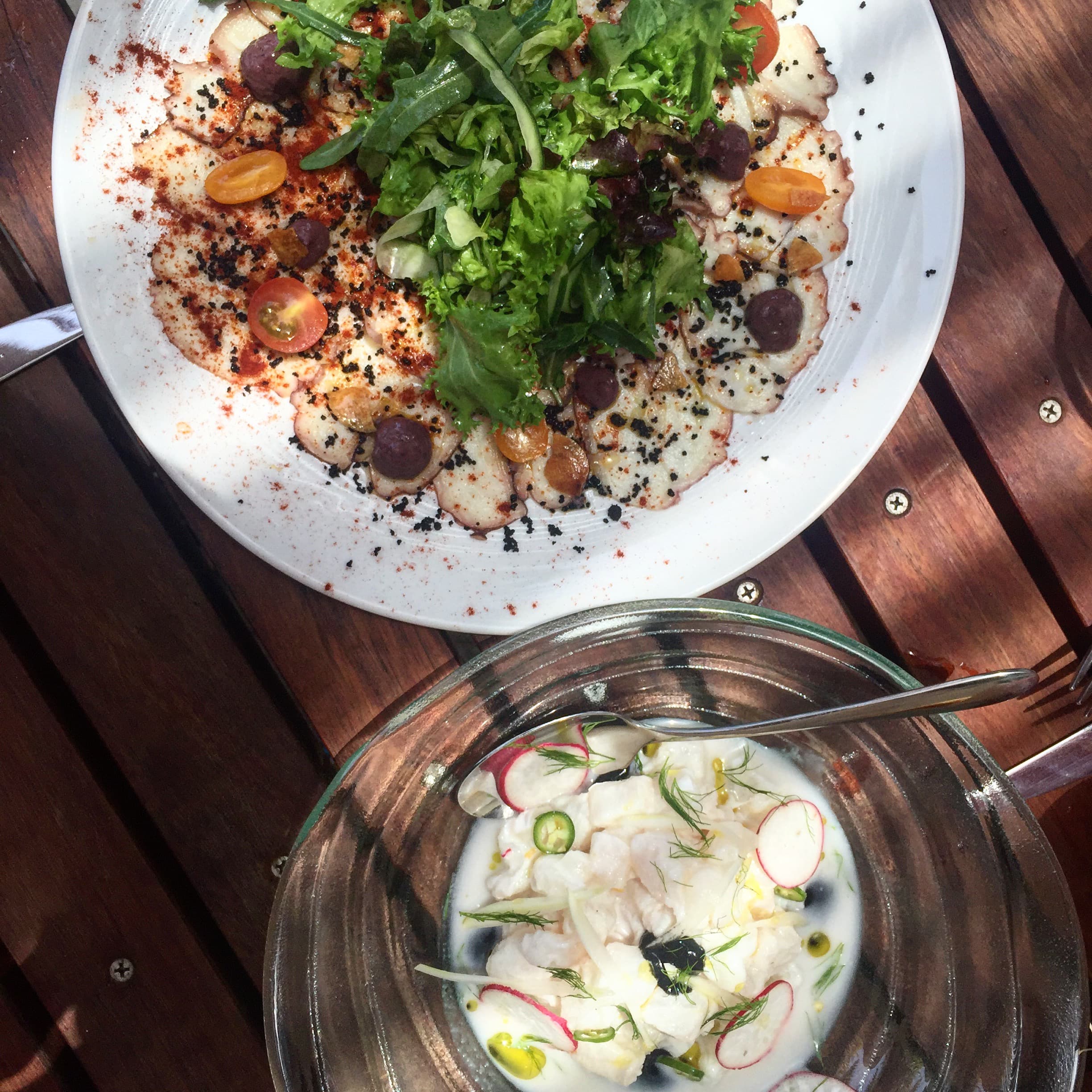 Ceviche and Octopus Carpaccio from C-Grill