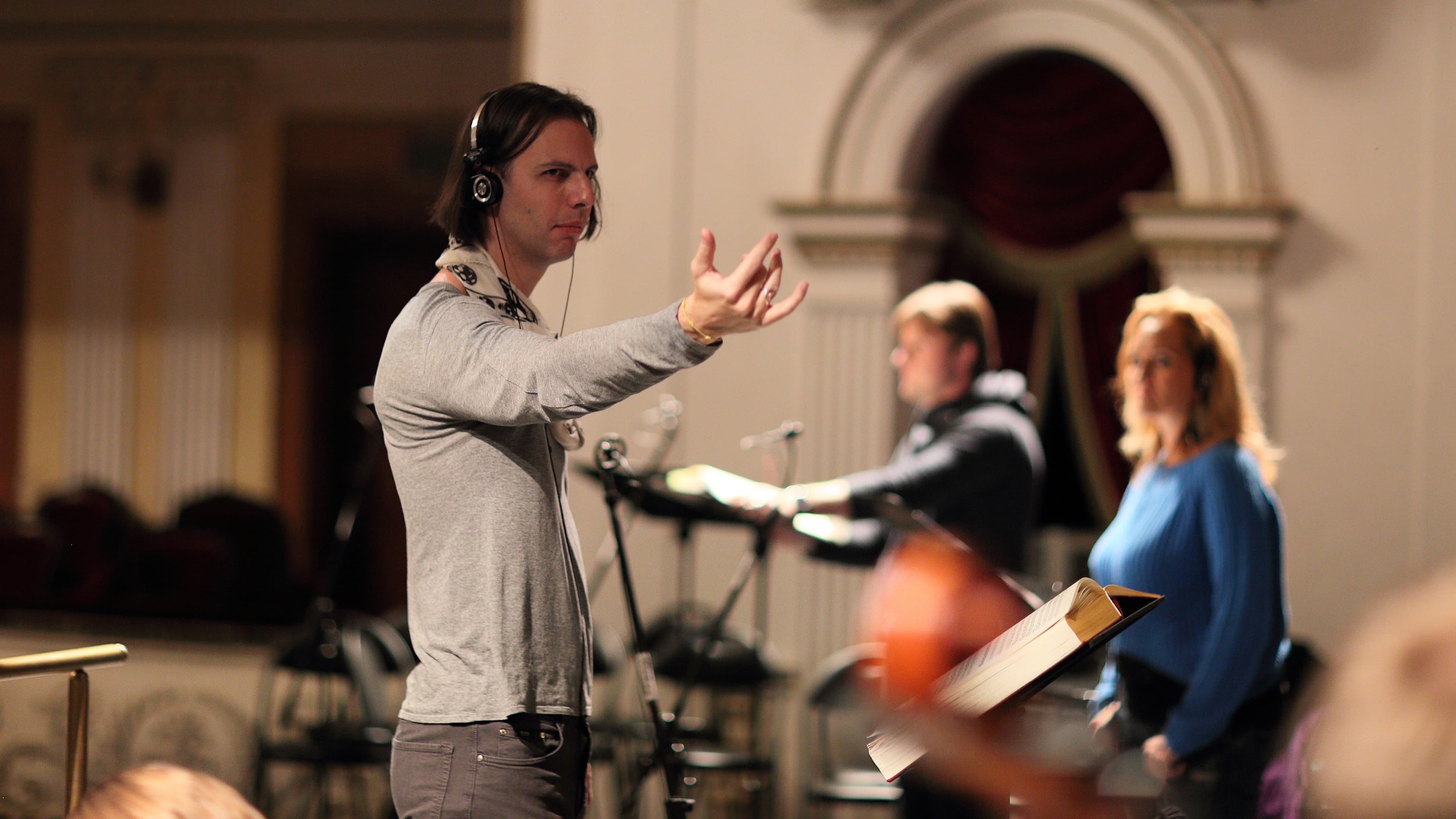 Teodor Currentzis during one of his marathon recording sessions in Perm