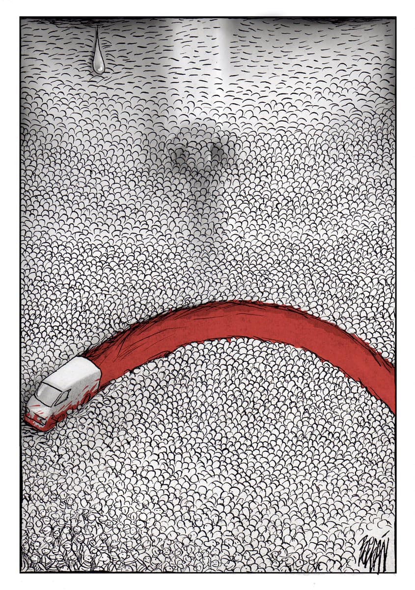 The Barcelona terrorist van attack on Las Ramblas, the city's most famous pedestrian street. El Universal, August 19, 2017.