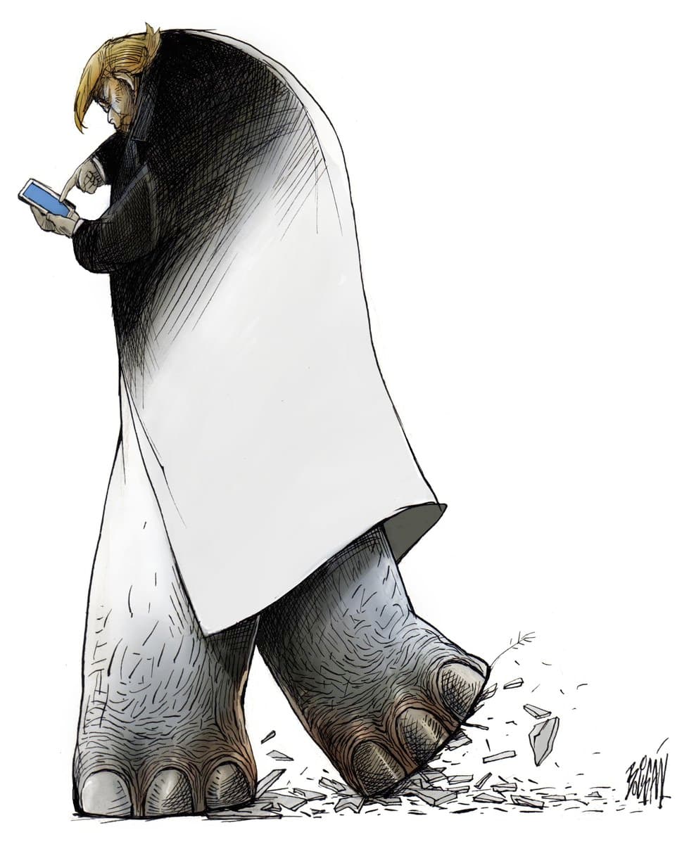 President Trump at work. El Universal, September 30, 2017.