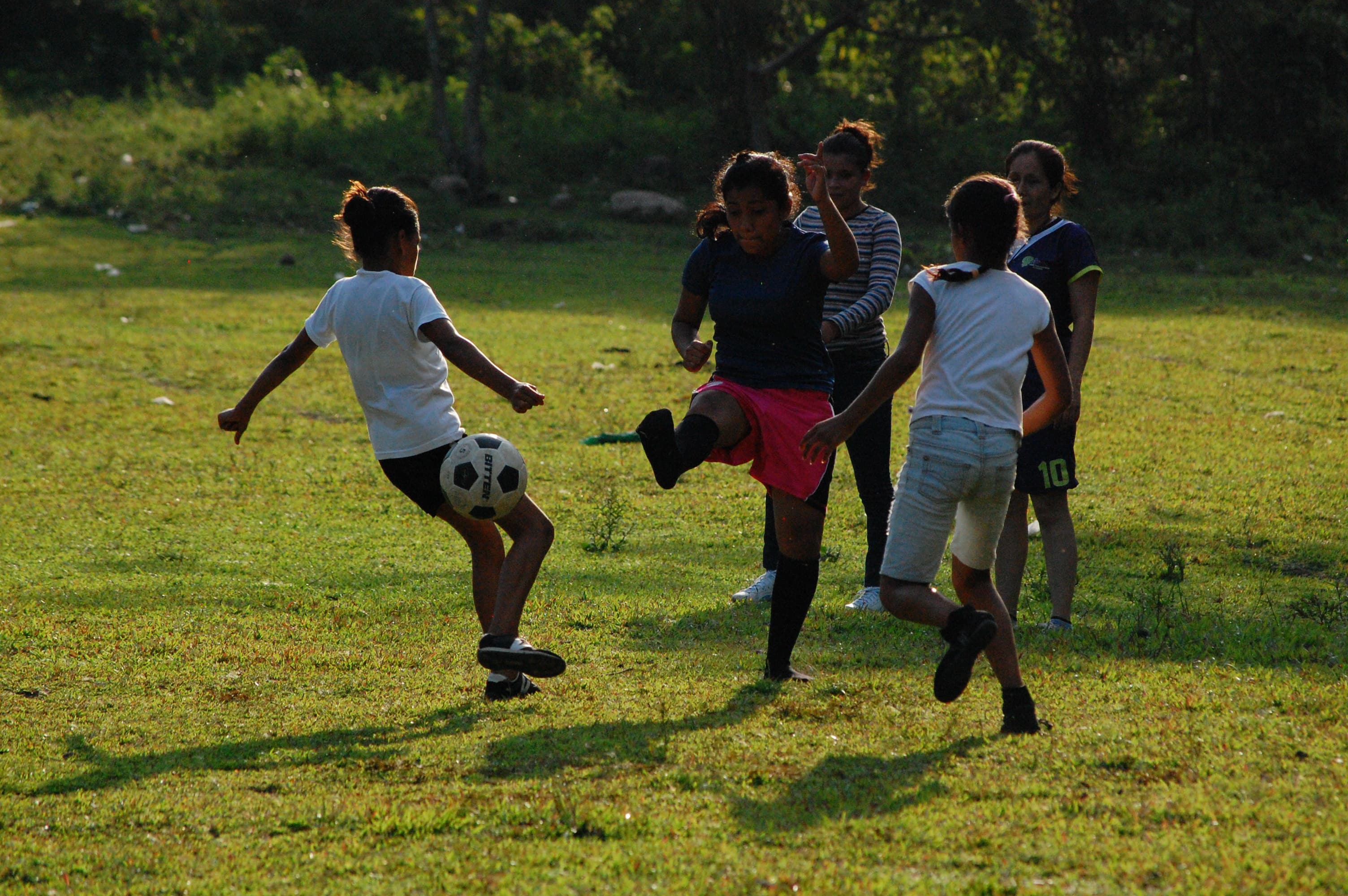 The Pearls often invite girls from a nearby high school team to play against them.