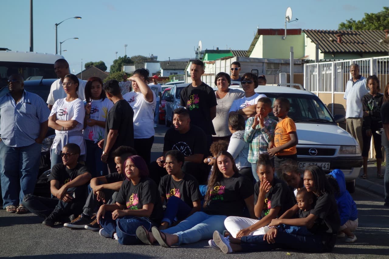 Teenagers hanging out in Elsie's River, one of the Cape Flats communities outside Cape Town, in South Africa