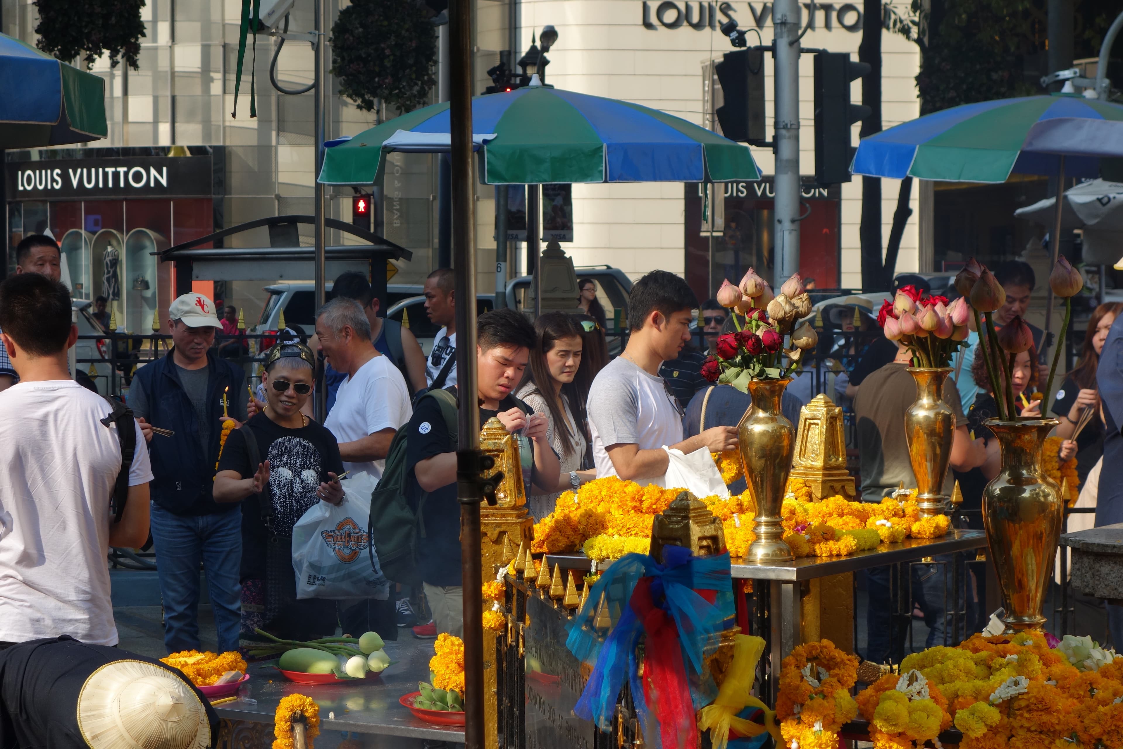 Erawan Shrine in central Bangkok, where a bomb went off in August 2015, killing 20 people and injuring 120.
