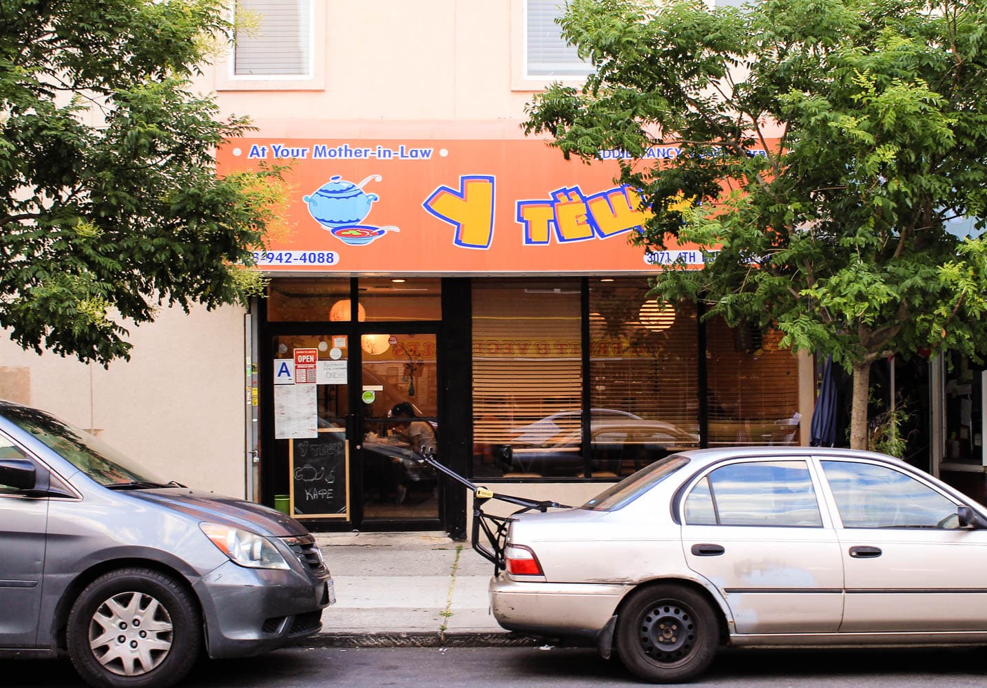 Cafe At your Mother-in-Law in the heart of Brooklyn's Brighton Beach neighborhood.