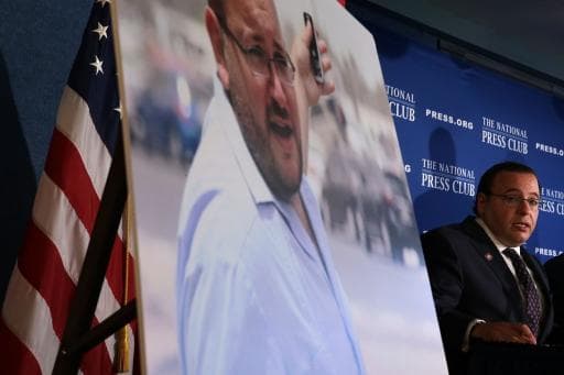 Ali Rezaian, brother of Washington Post Tehran bureau chief Jason Rezaian, during a news conference at the National Press Club July 22, 2015 in Washington, DC.