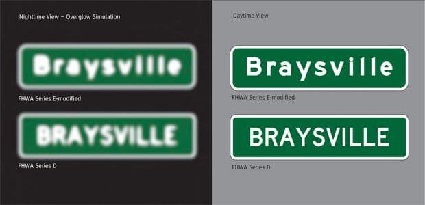 How fonts look at night