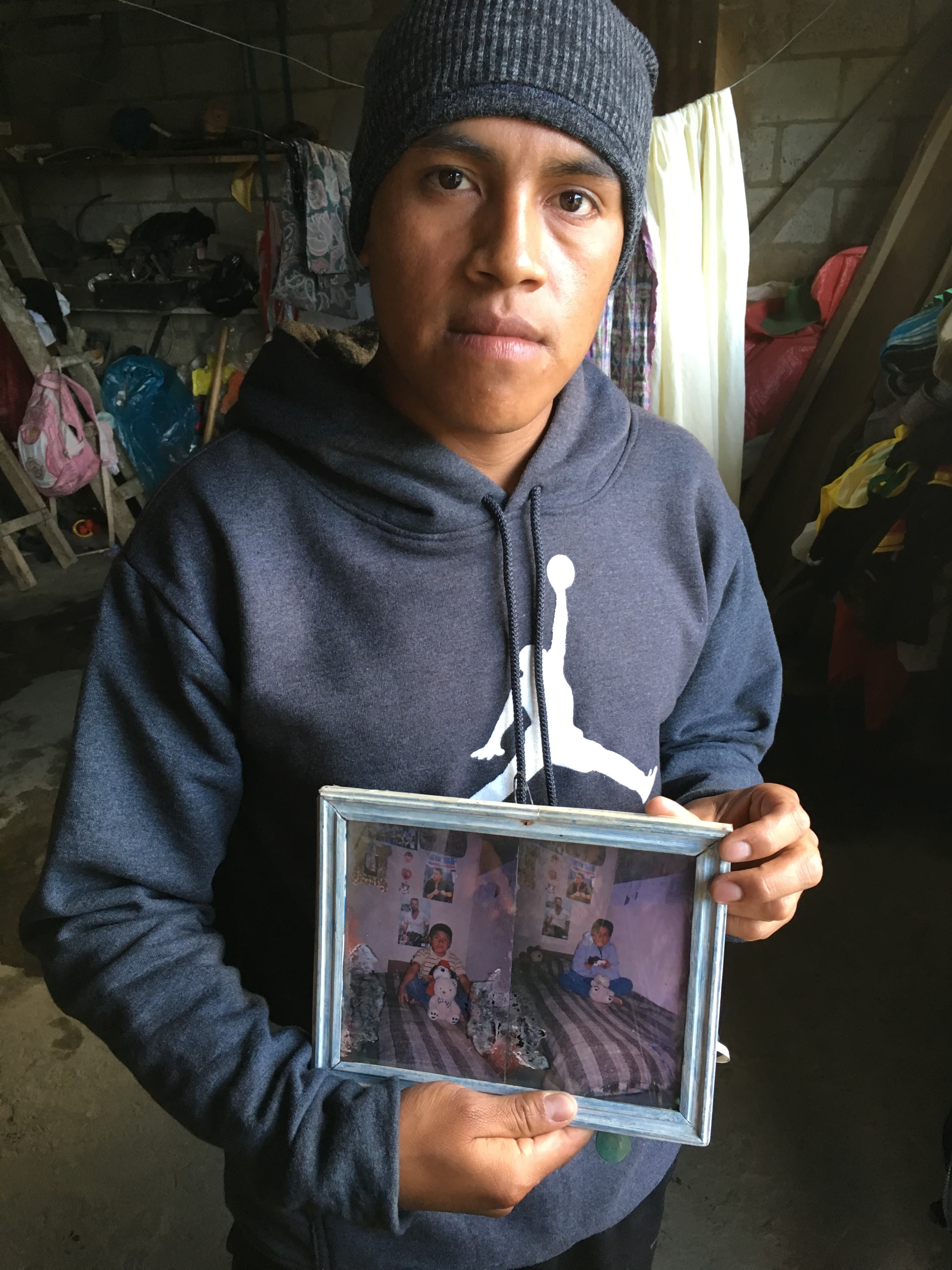 Jose's brother Hageo López Ramirez shows pictures of Jose when he was a young boy.