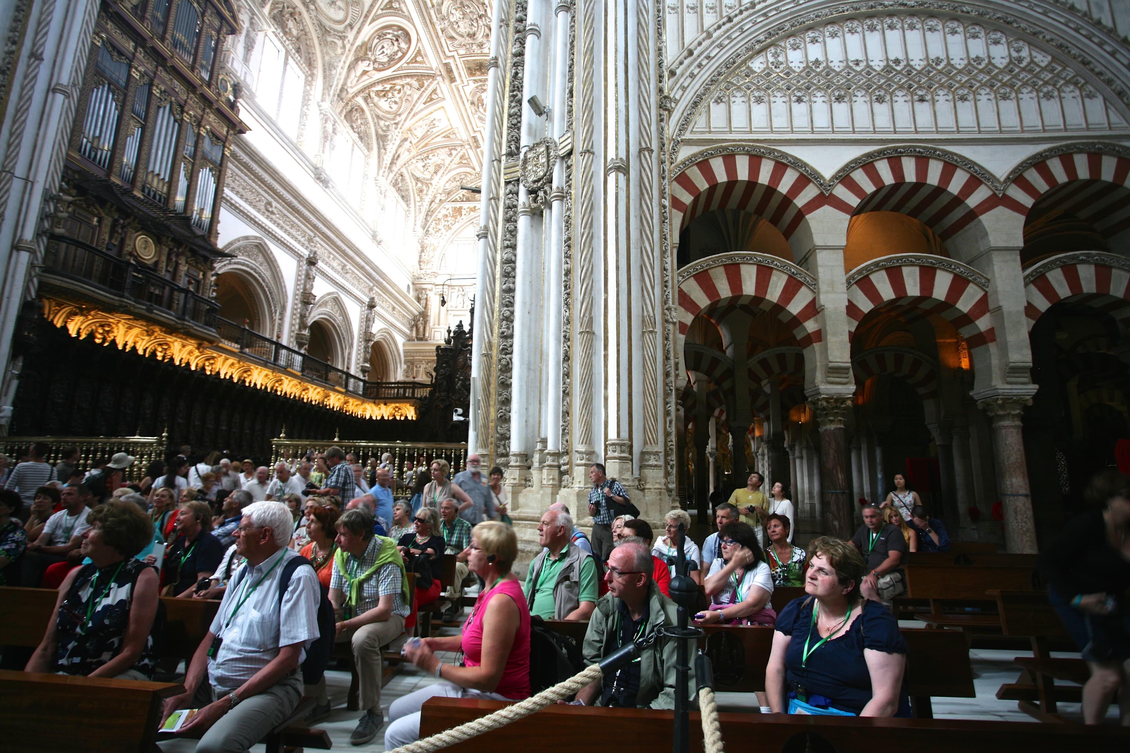 Visitors at the Mosque-Cathedral at Cordova