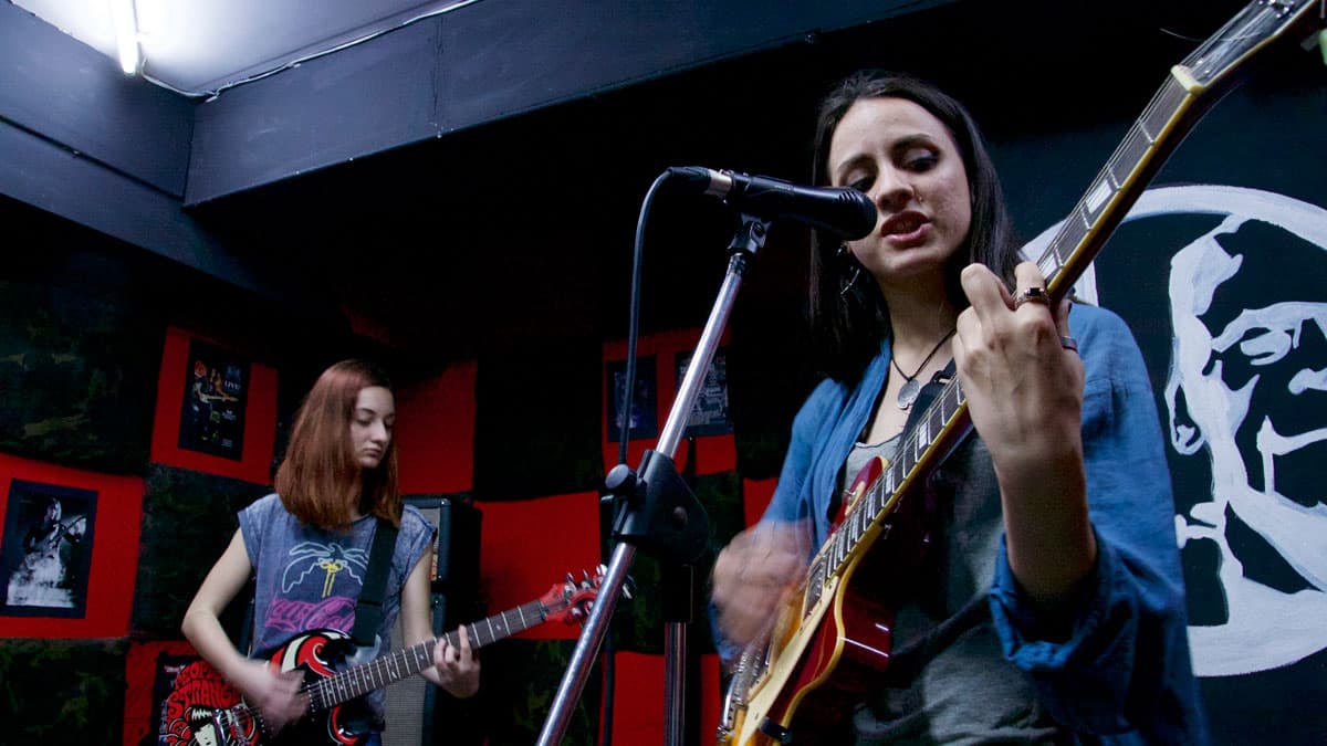 Members of PreMenstrual Syndrome at their practice space in Tirana.