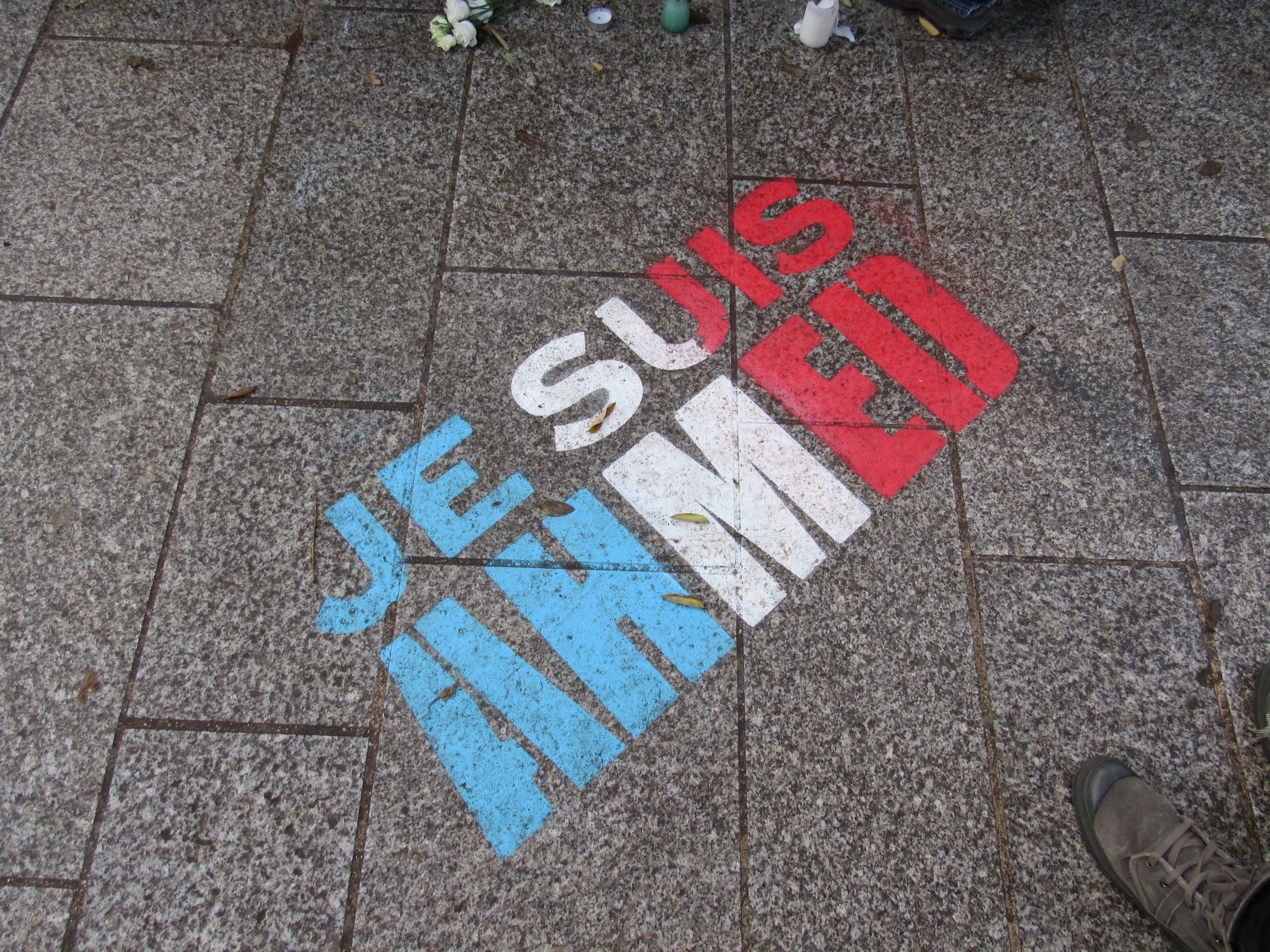This is the spot on Boulevard Richard Lenoir where Ahmed Merabet, a Paris policeman was shot and killed on January 7, 2015.