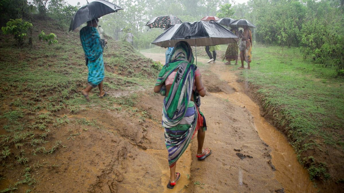 Women patrol in rain
