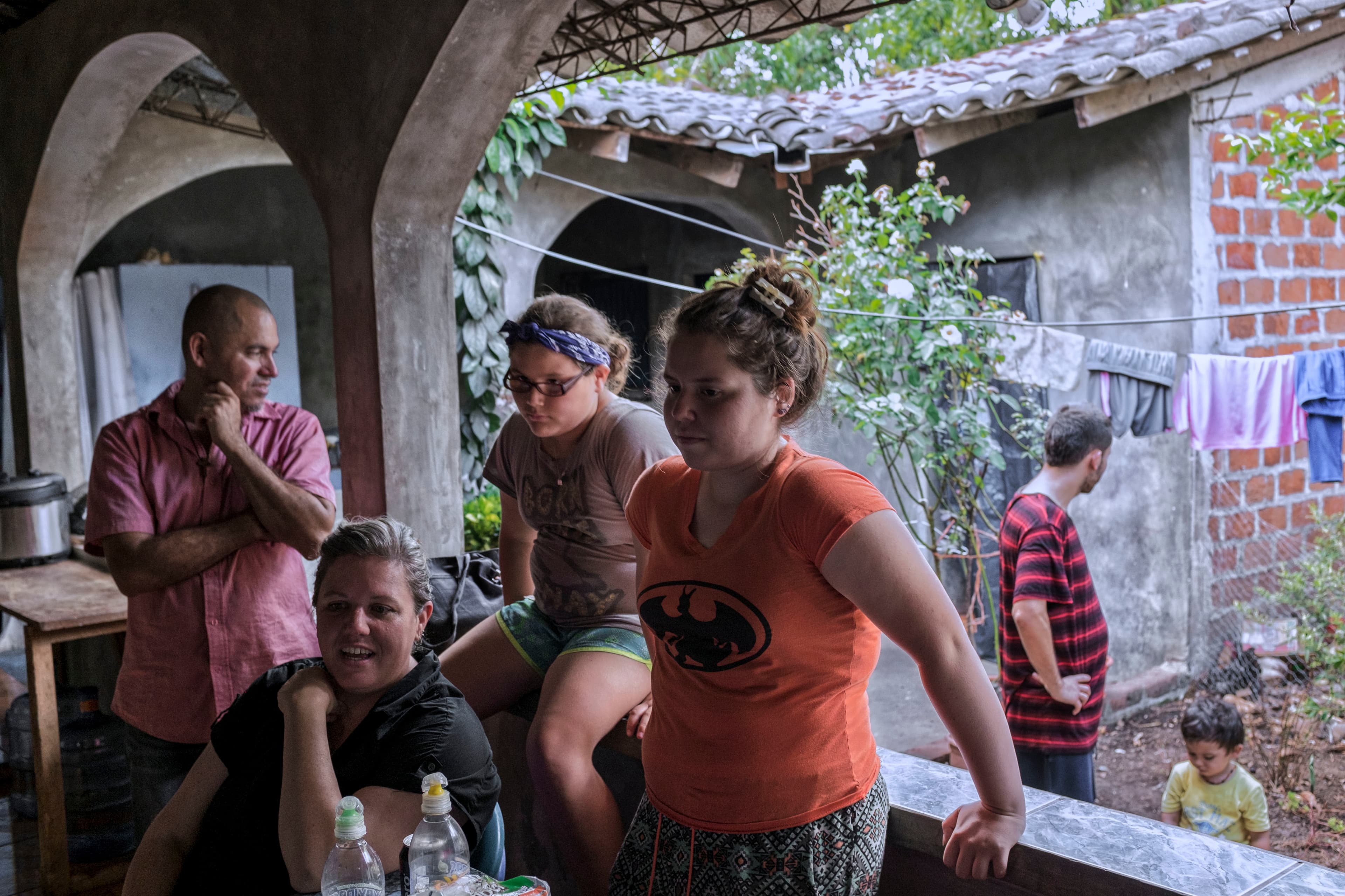 The family hangs out at their home in Sensuntepeque.
