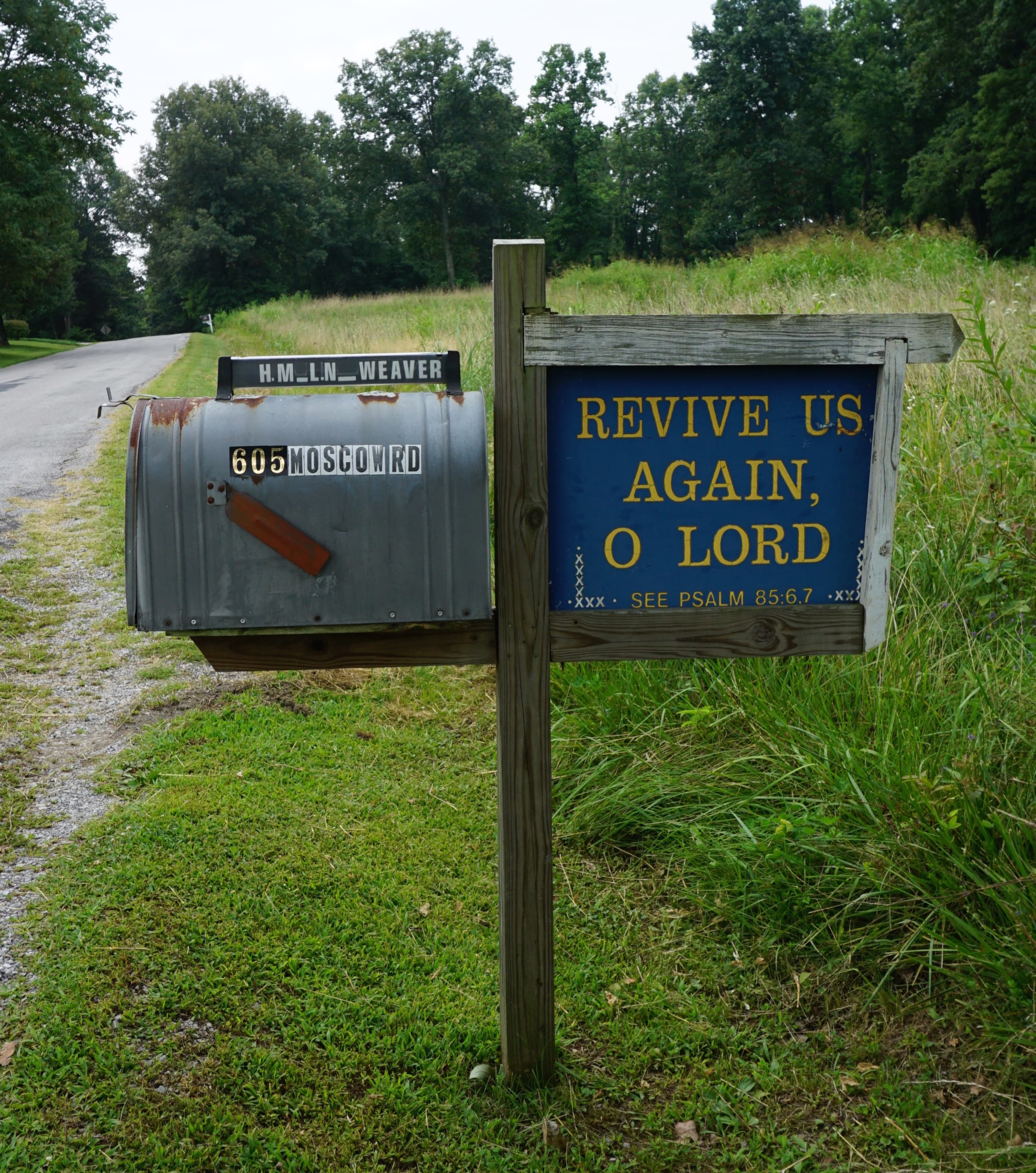 A mailbox in Moscow, Kentucky.
