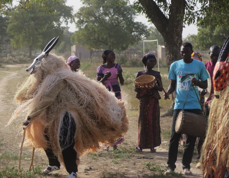 A costume dance in the Kirina village.