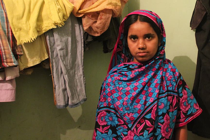 Mahinur Akter, 18, has been turned away from new garment-factory jobs because of the stigma surrounding Rana Plaza survivors.