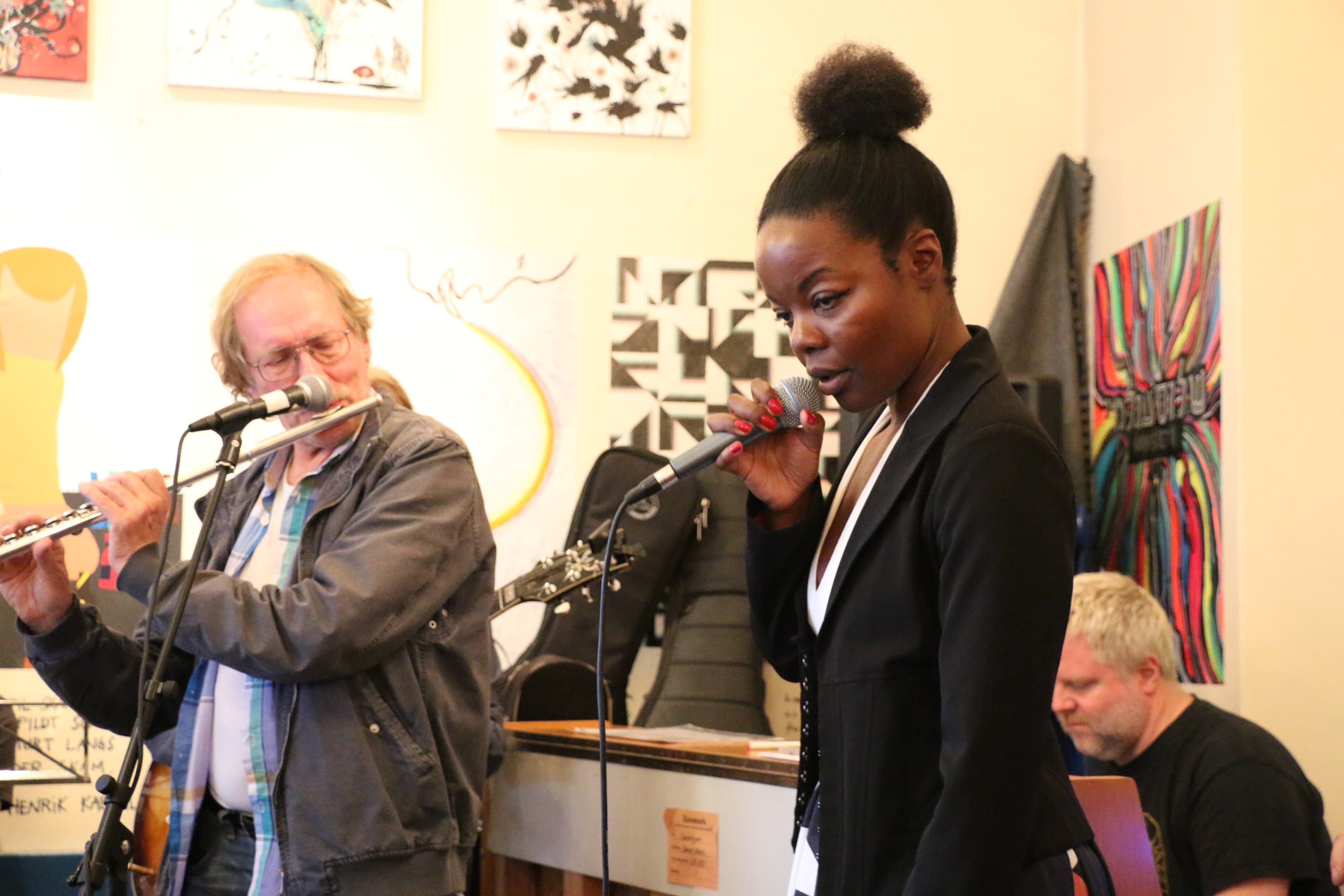 Jazz Singer Maria Thandie performed 16 gigs during last year’s jazz festival in Copenhagen. This summer, she says she’s mostly just attending events to support fellow musicians, and pops into a few jam sessions like this one to sing.