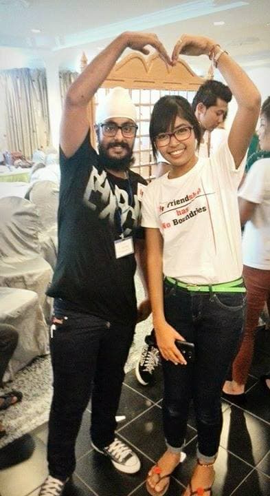 He is a Sikh and I'm a Muslim.