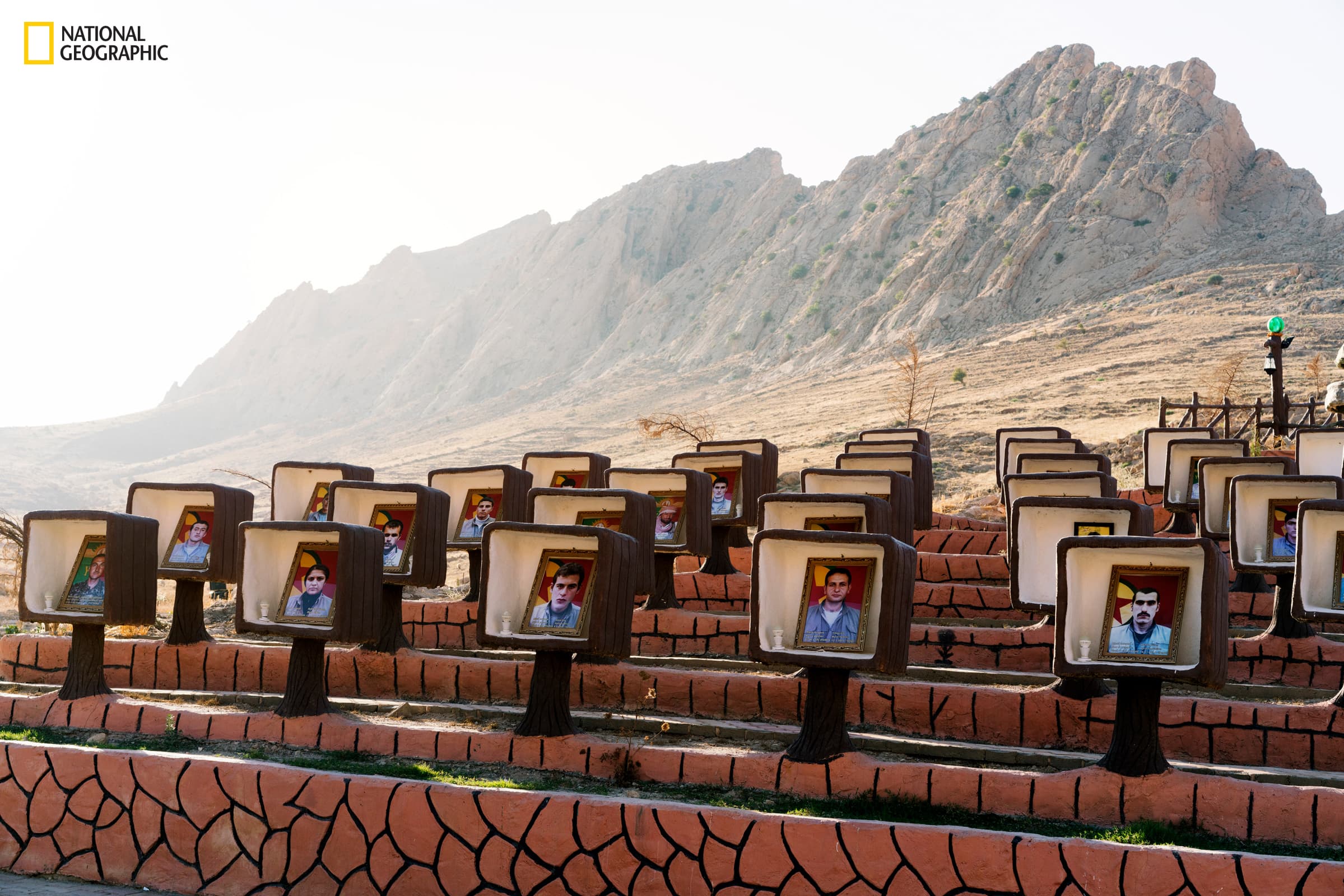 A memorial depicts the execution of residents of the village of Al Alam, near Tikrit