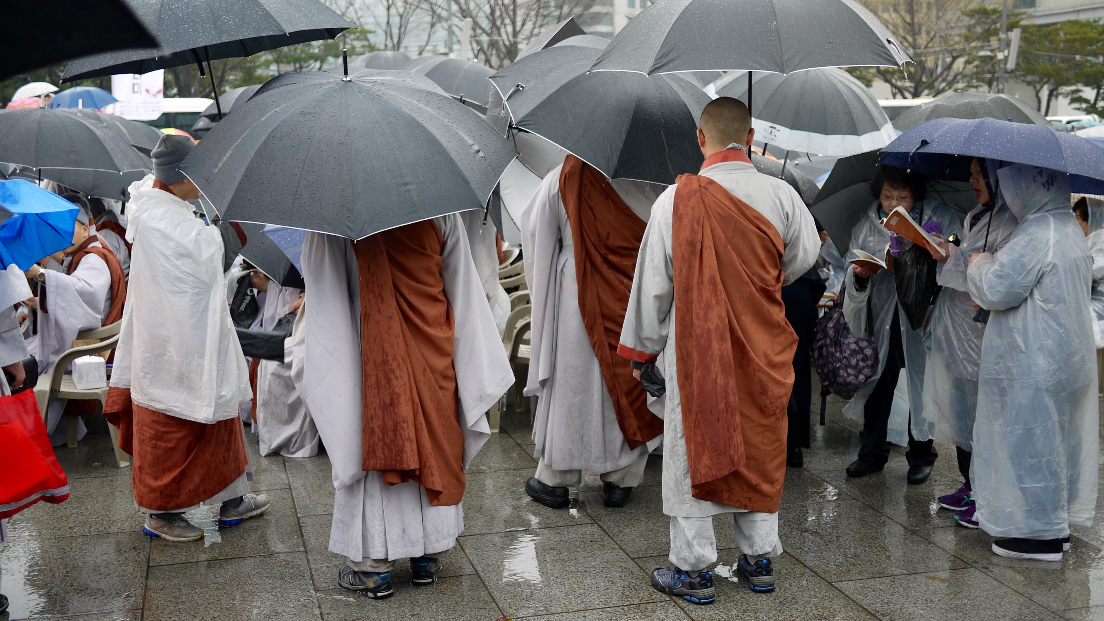 One monk explained the meaning of the Diamond Sutra as a meditation on the emptiness of the world around us, including our sense of self. 