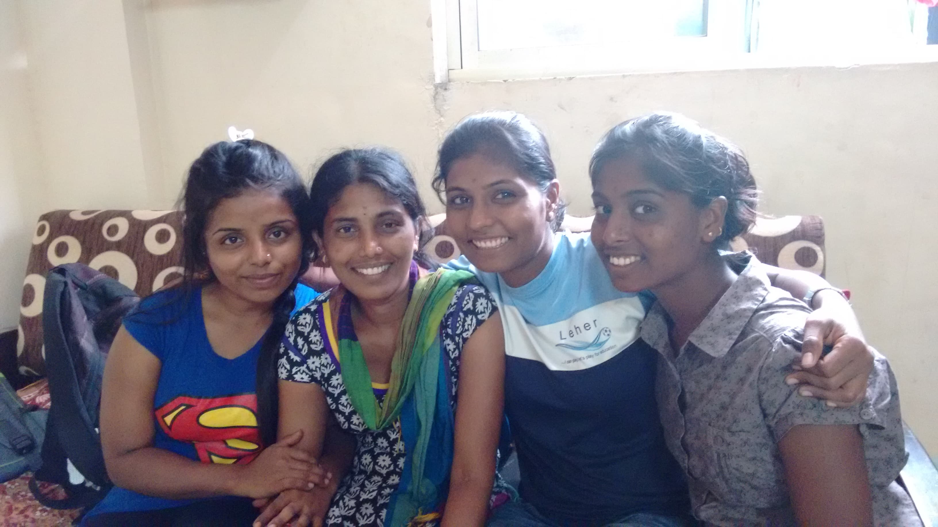 Pujari (third from left) with her sisters (from left), Saraswati, Malamma and Bharta.