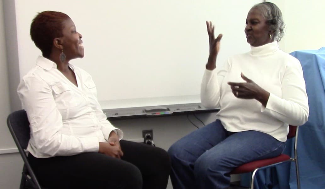 Two participants in the research project to document Philadelphia's ASL dialect.