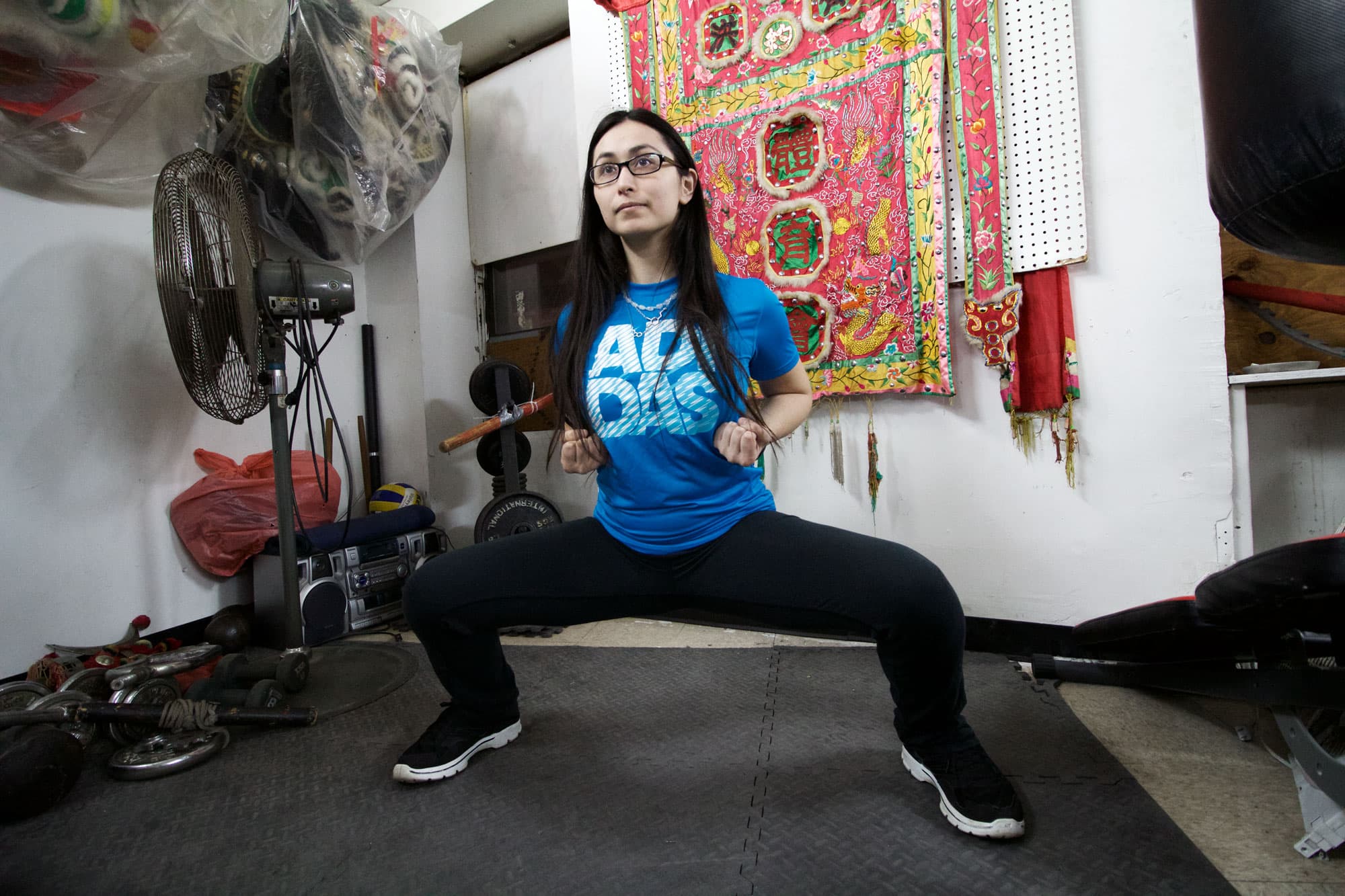 Before new members are allowed to touch the head, they must master the fundamentals of Kung Fu, especially the horse stance. 