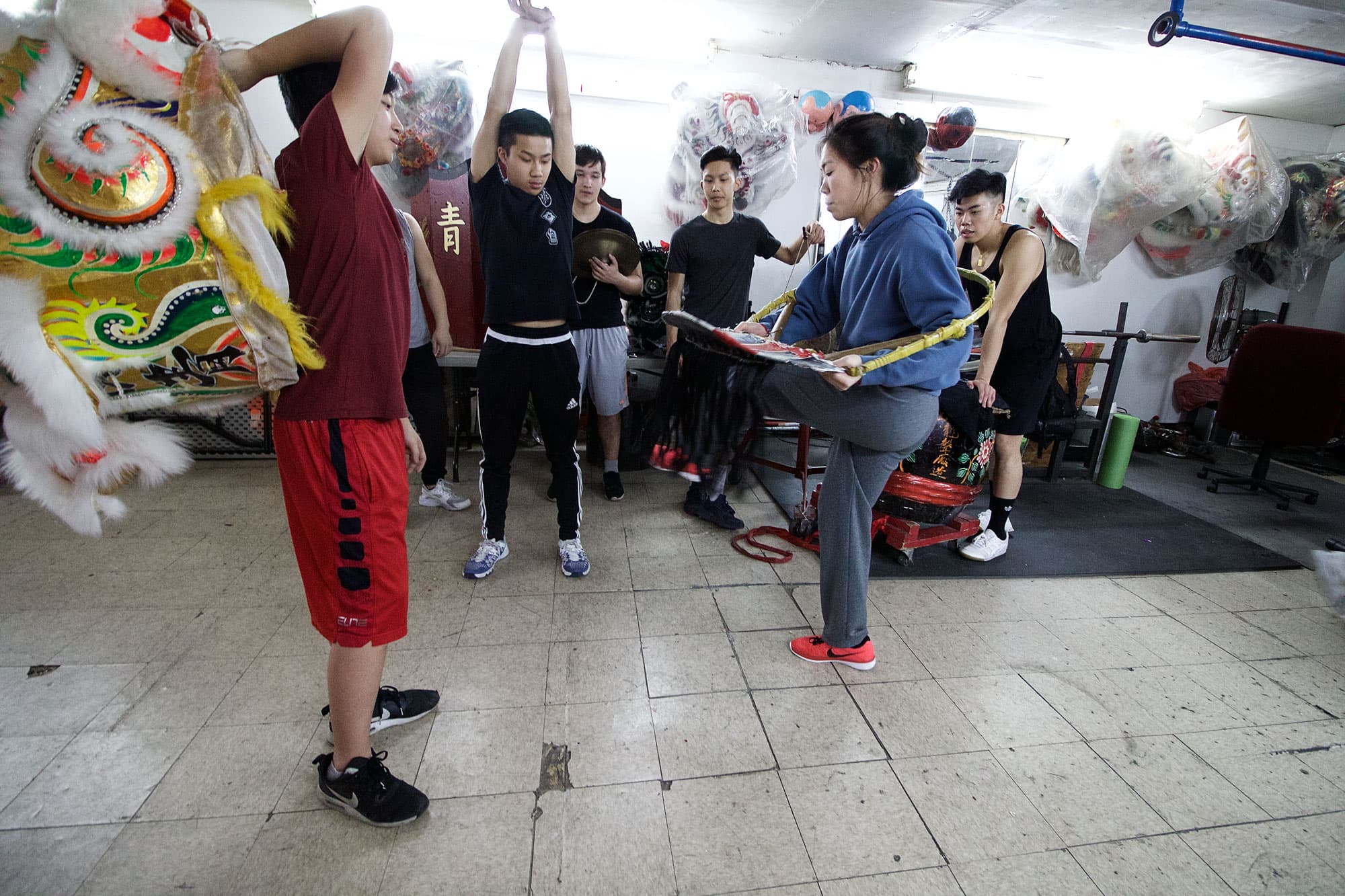 When old lion heads fall apart, instructors use parts of the frame to teach dancers proper technique.