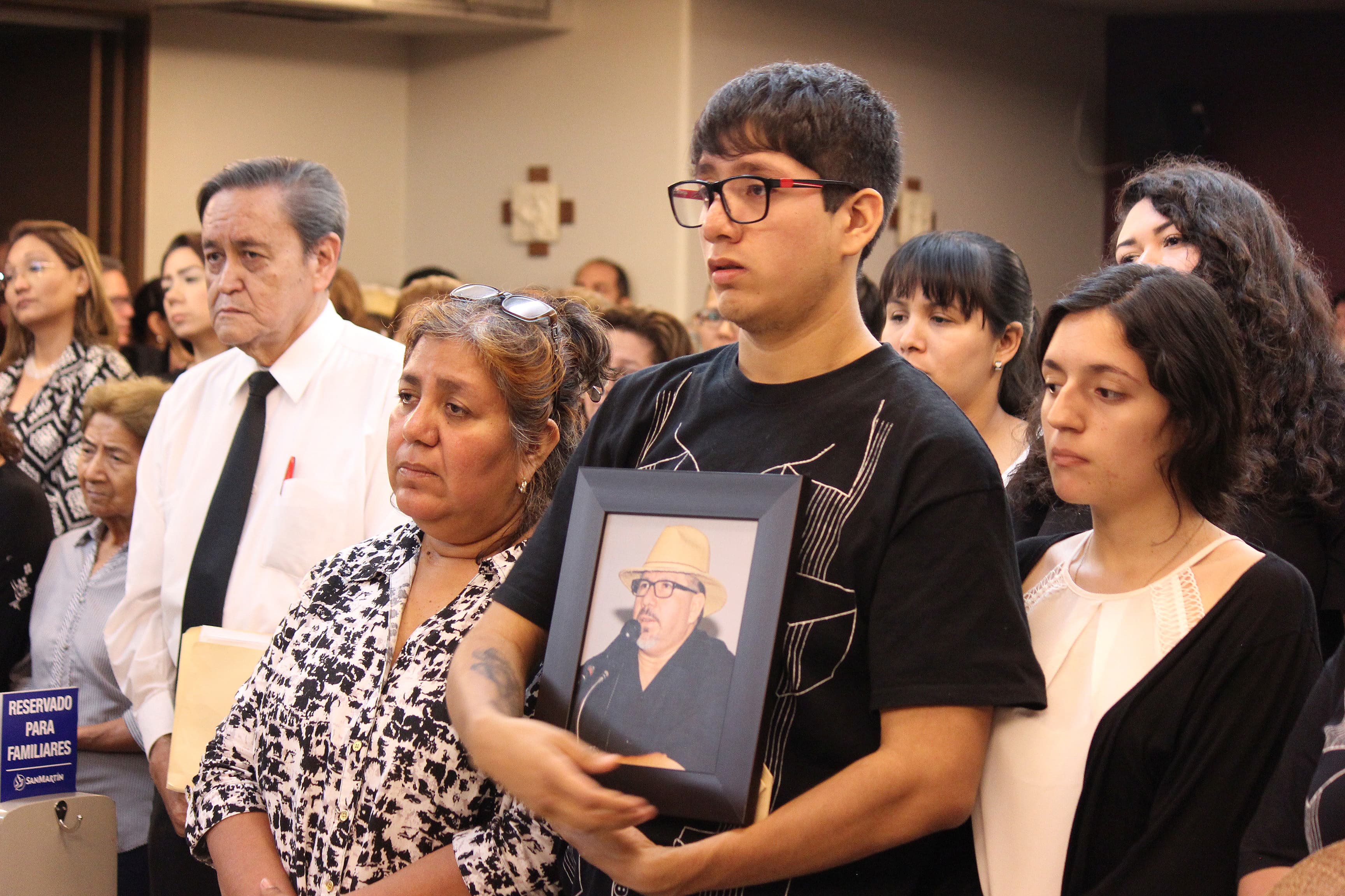 Valdez family at memorial