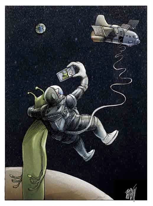 Selfie with an extraterrestrial, El Universal, Mexico.