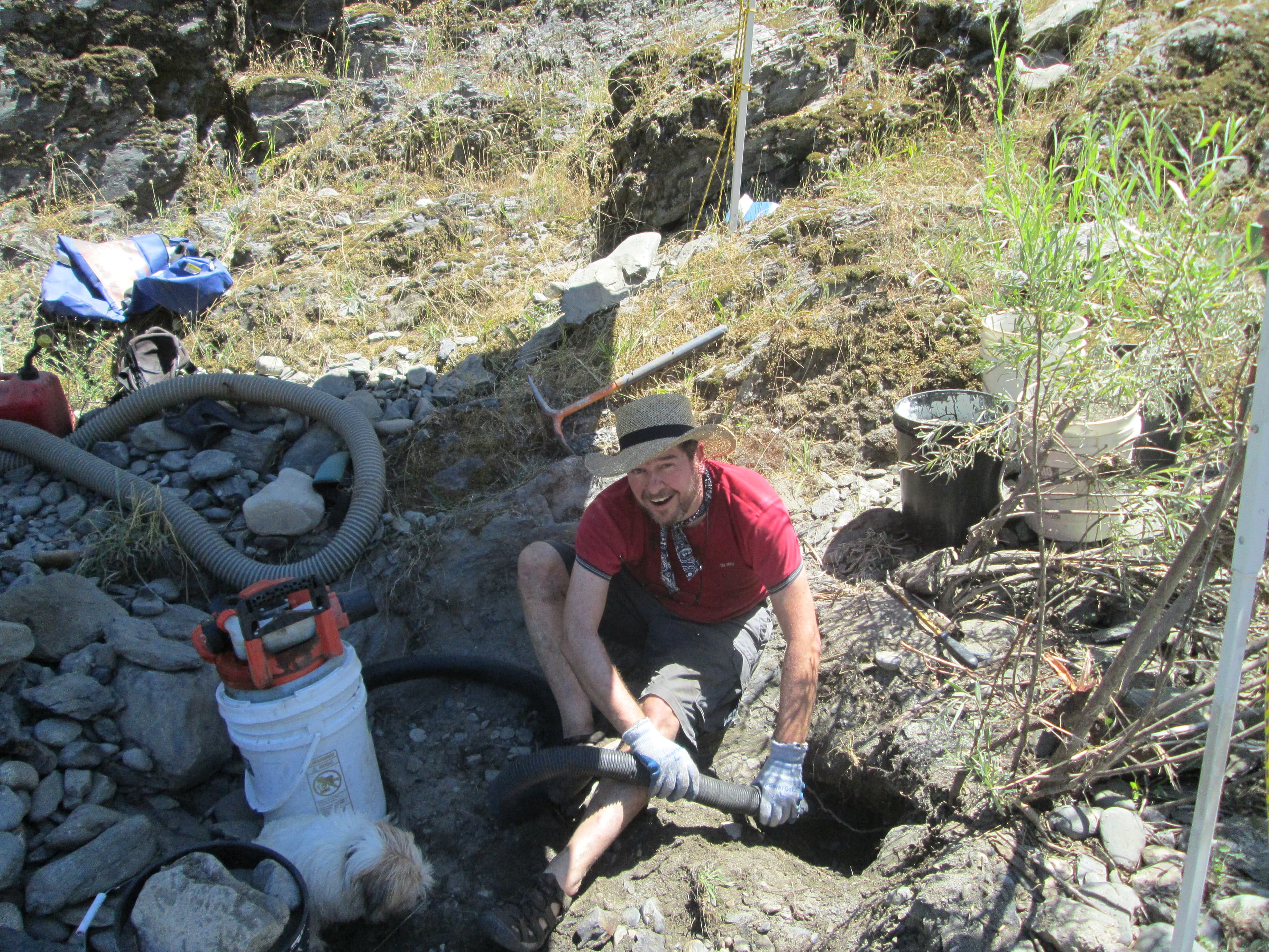 Steve Boggan prospecting for gold.