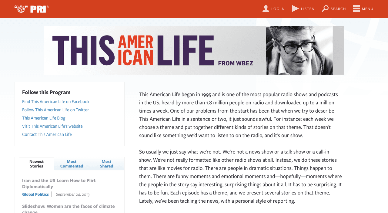 This Amer Life program at launch