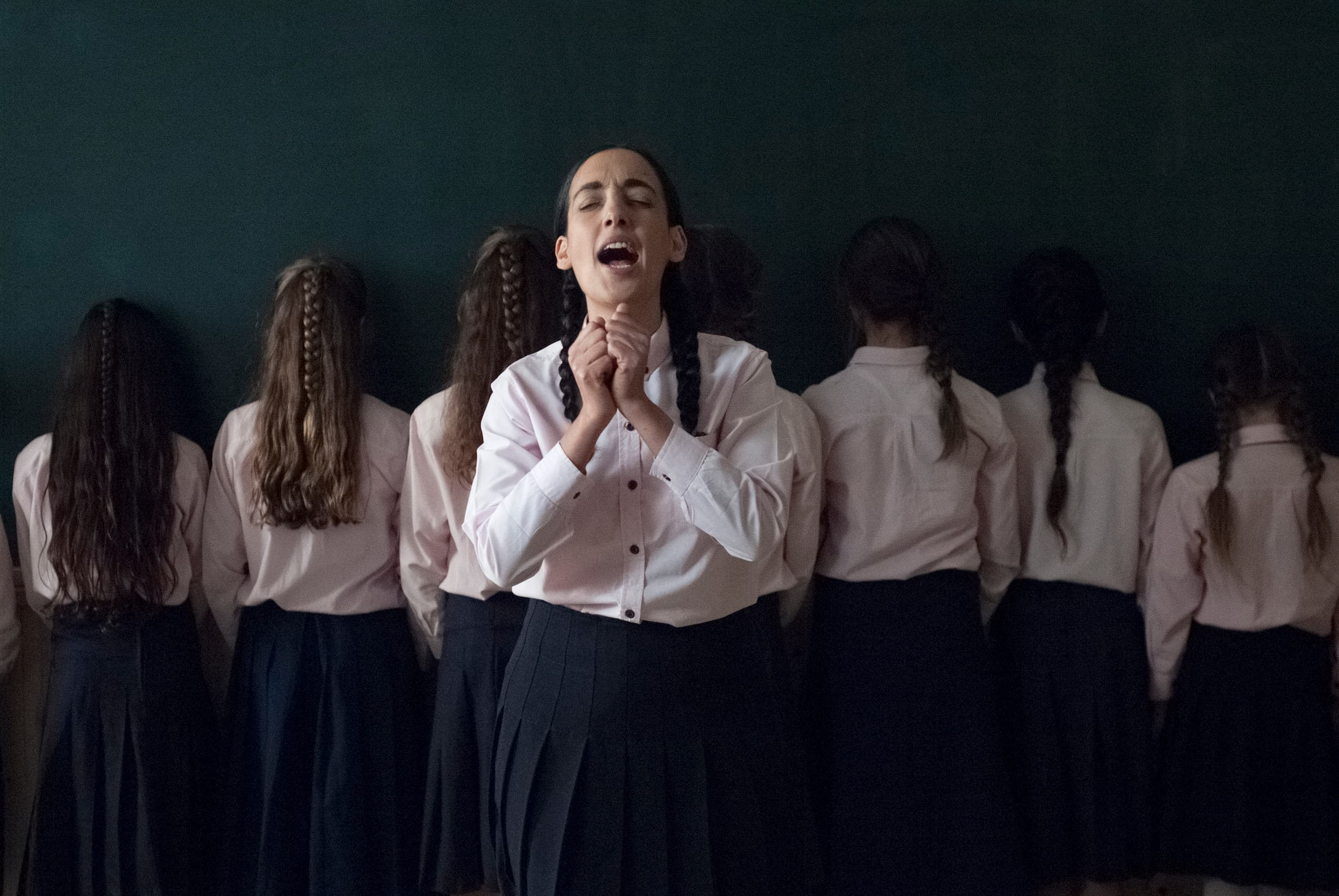 A still from Victoria Hanna's video "Aleph-bet (Hosha'ana)."