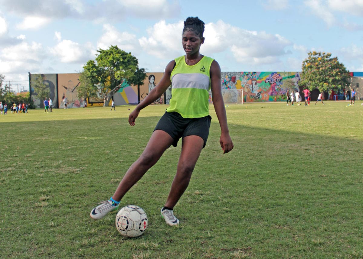 Wadeline Saintjuste is starting her freshman year at Silver Lake College in Wisconsin. She says it was hard to make the decision to leave her family in Miami.