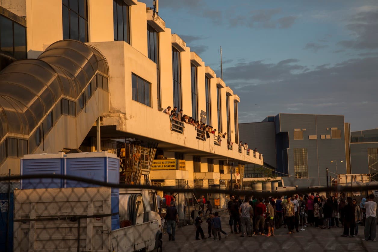 A former international airport outside Athens is now a major migrant shelter.